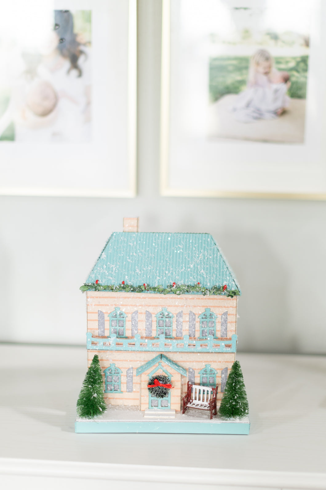 Pastel Christmas Village House