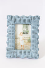 Load image into Gallery viewer, Scalloped Wicker Frame - Blue
